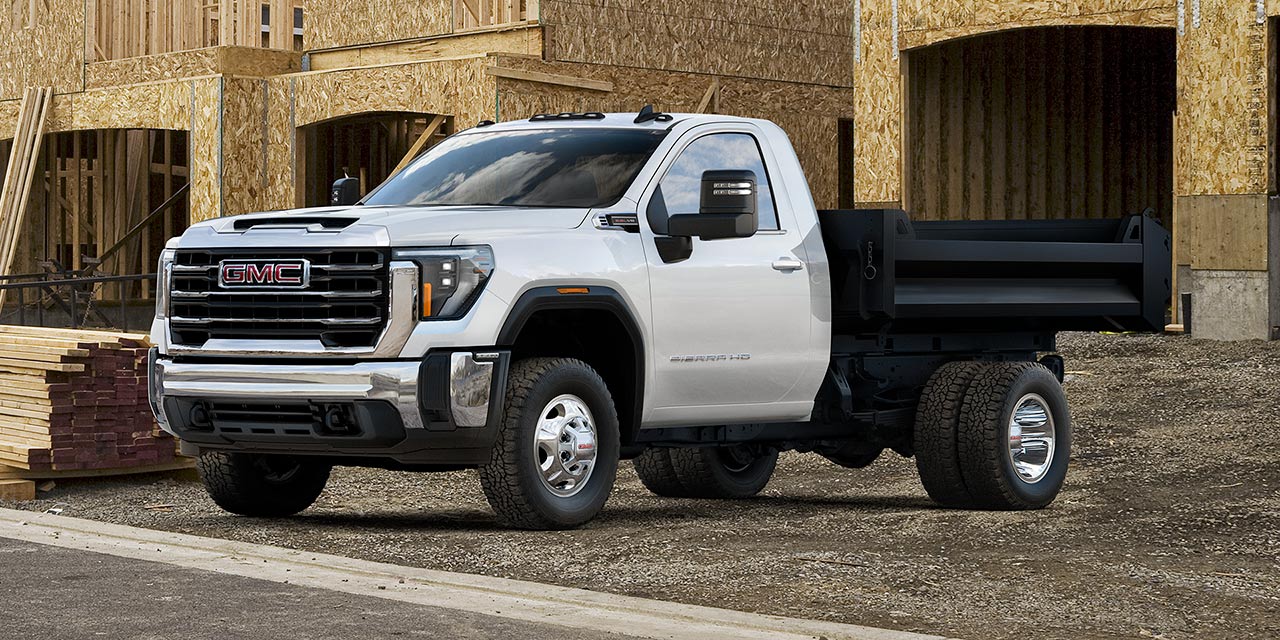 The GMC Commercial Sierra Chassis Cab Parked on a Job Site