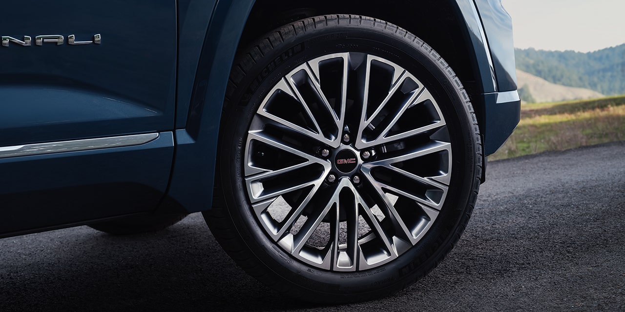 Close-up of the Stylish Wheels on the 2026 GMC Terrain Denali Luxury SUV
