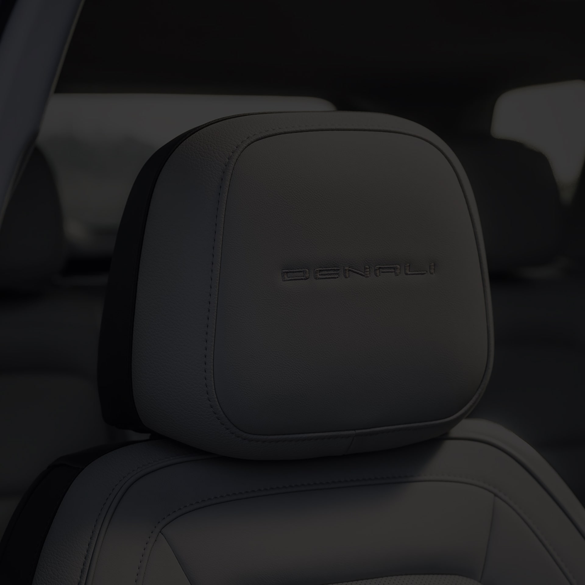 Close-up of the Denali Badging on the 2026 GMC Terrain Headrest