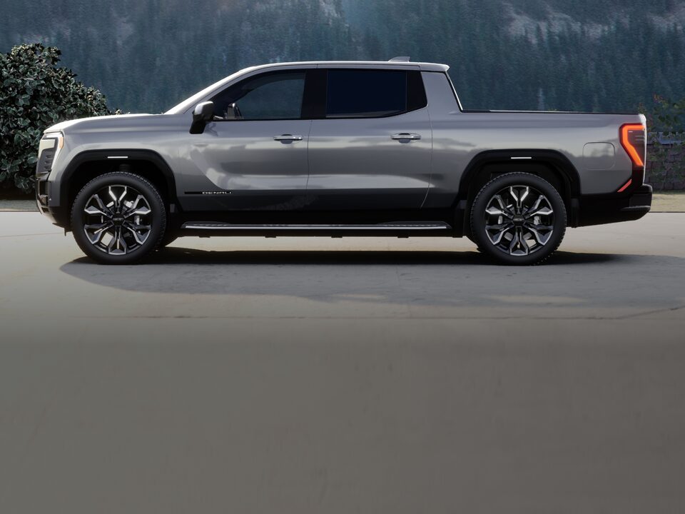 Outdoor shot of the grey Sierra EV vehicle