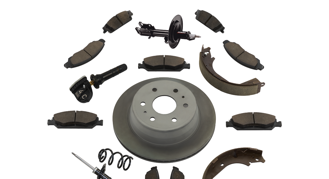 Parts of a Brake Rotor Laid Out Next to Each Other.