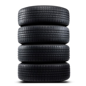 Two Tires with Alloy Wheels Side by Side