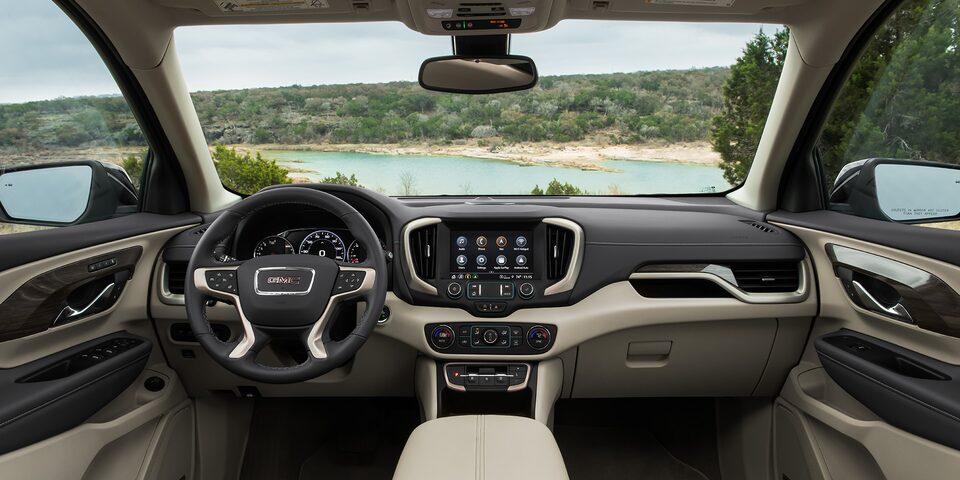 A Passenger's View of the Front Cabin on a GMC Vehicle