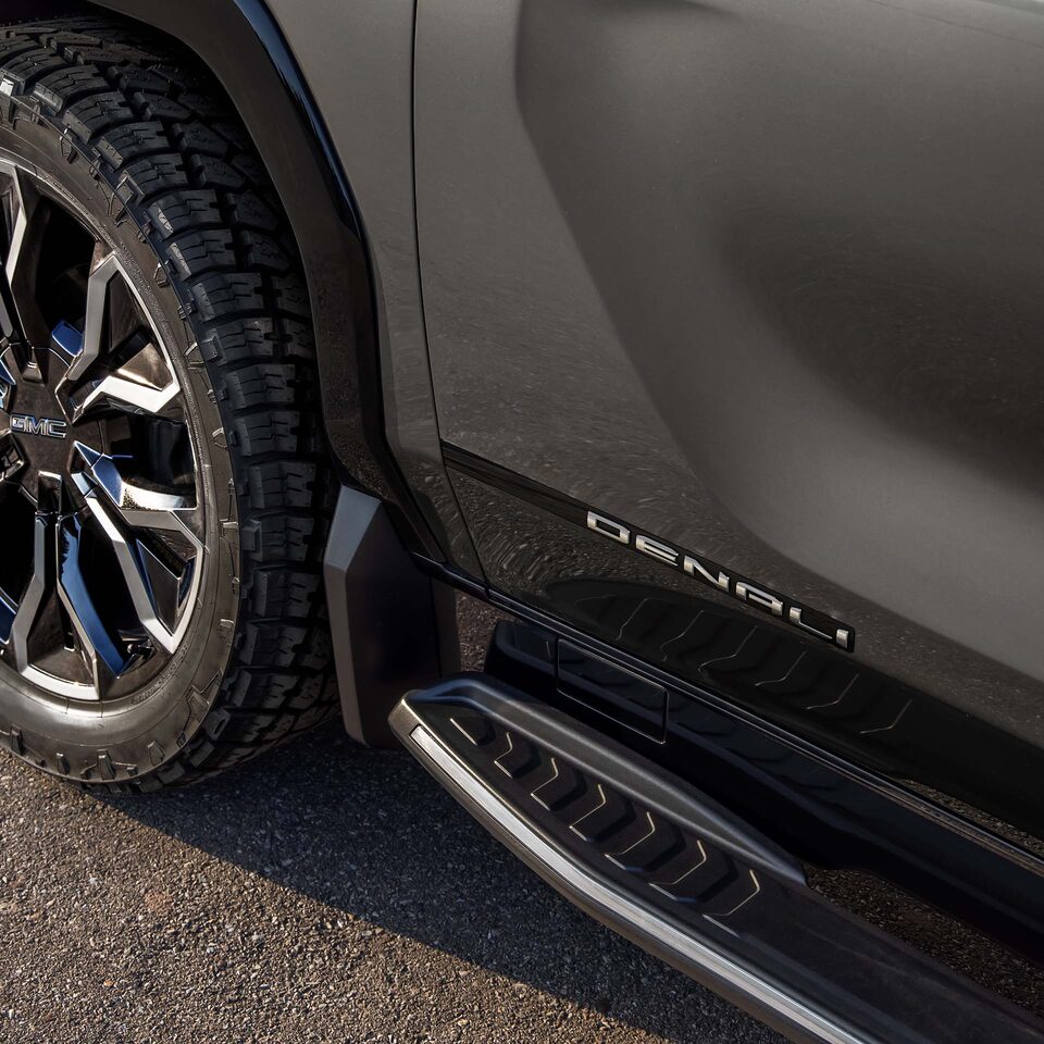 A Close-Up on the Step Assist Accessory on a GMC Vehicle