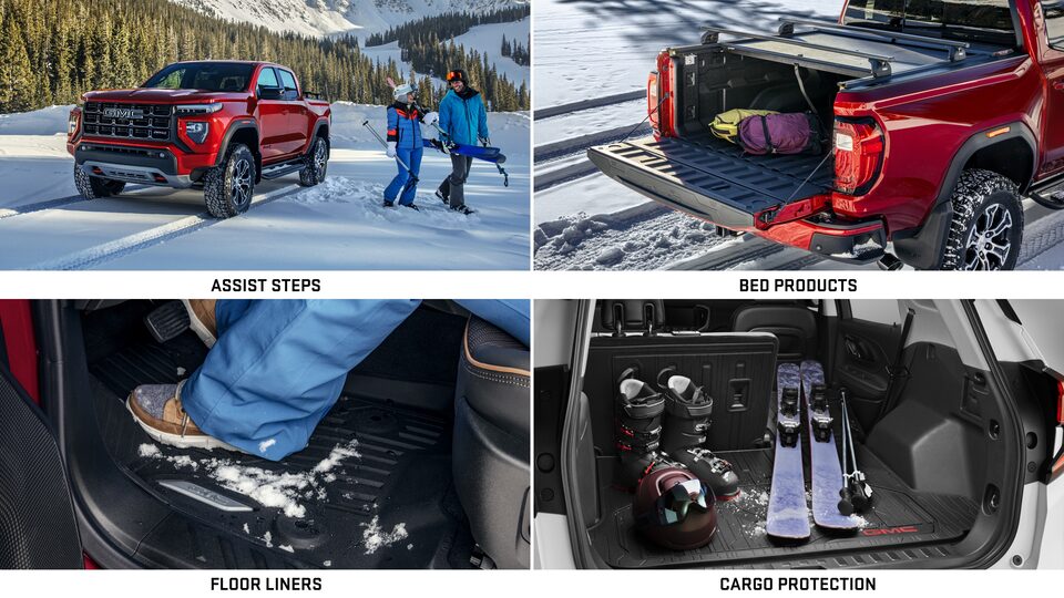 A White GMC Vehicle Towing a Trailer