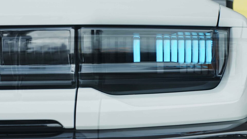 Closeup View of GMC HUMMER EV Headlight