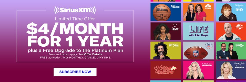 Banner image for SiriusXM page for GMC vehicles.