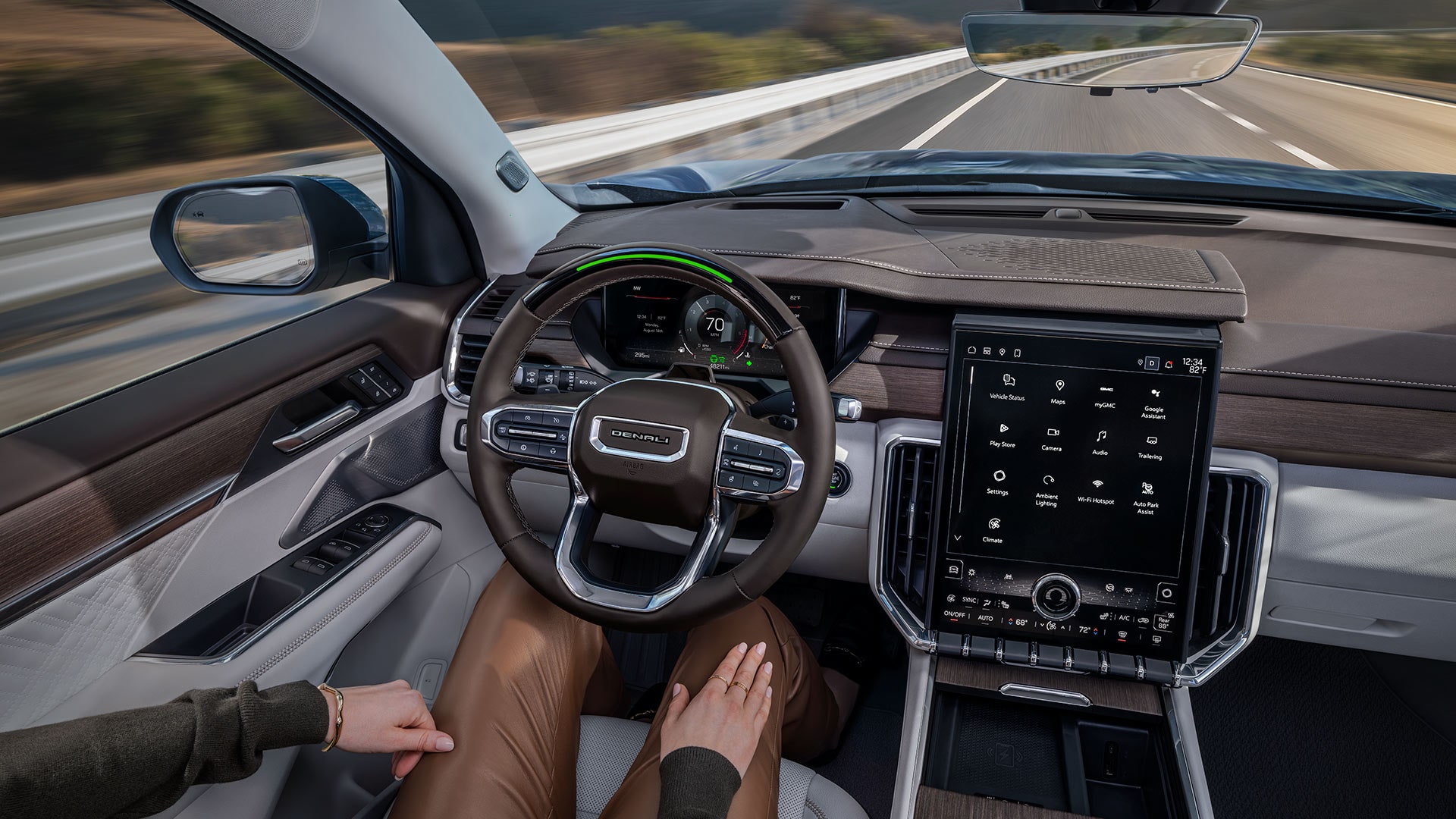 The Luxurious GMC Denali Interior Showcasing the Digital Interface for the Advanced Super Cruise Technology