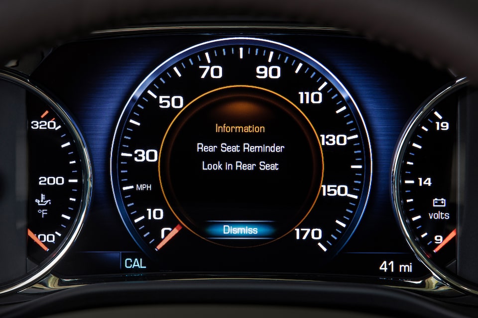 GMC life acadia rear seat reminder dashboard.