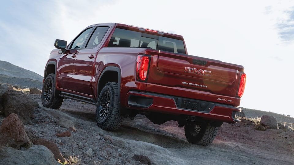 2022 GMC Sierra 1500 AT4 Off-Road Truck: Rear Three-Quarters View