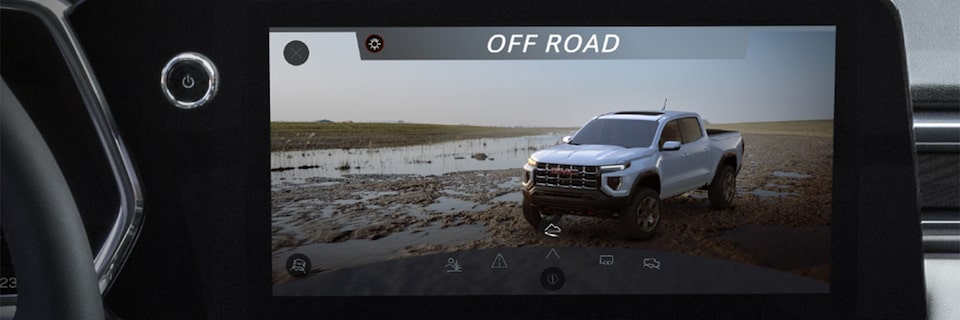 The Stylish New Steering Wheel, Infotainment System, and Interior of the new GMC Canyon AT4X