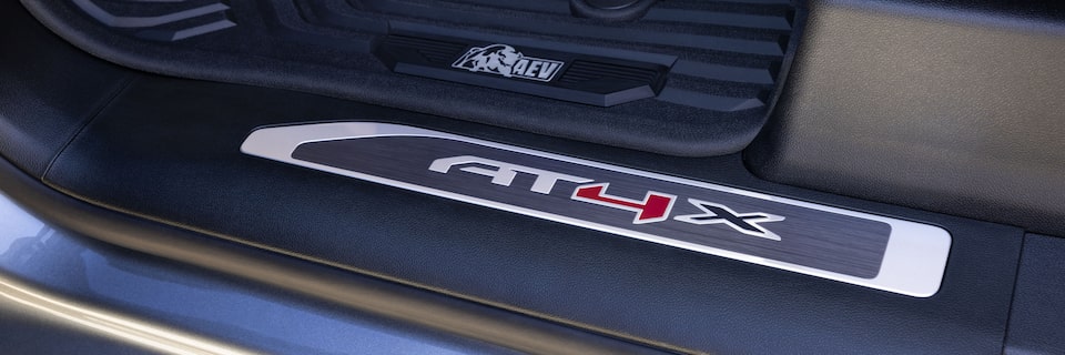 Close-up of the AT4X Badging on the GMC Sierra Truck