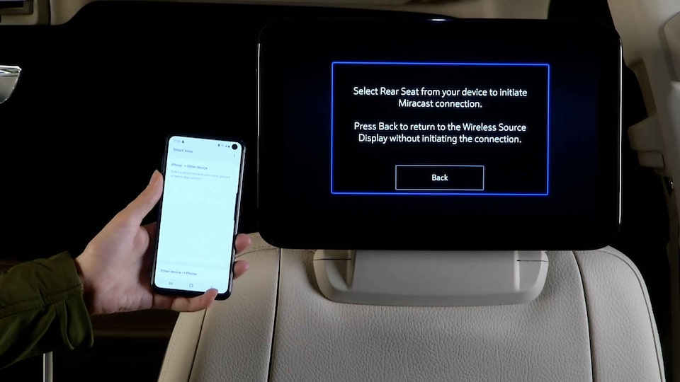 How to connect Miracast in rear seat entertainment of 2021 GMC Yukon Full-Size SUV