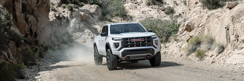 Front Three-Quarter View of the GMC Canyon Driving Off-Road