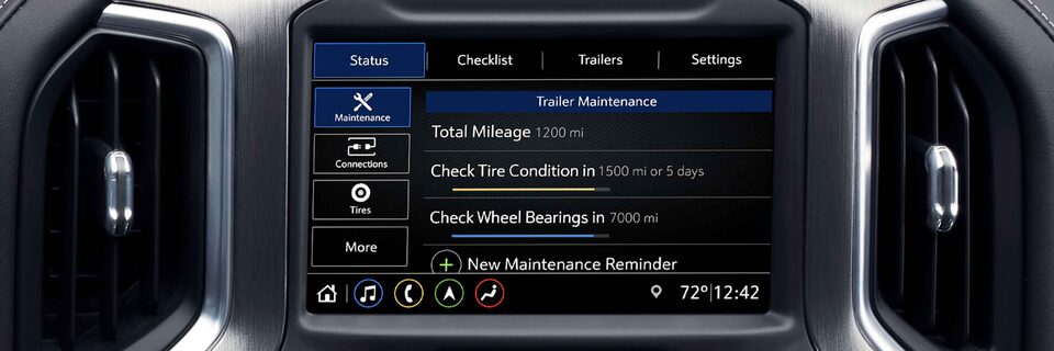 GMC ProGrade Trailering System Trailering Maintenance Screen