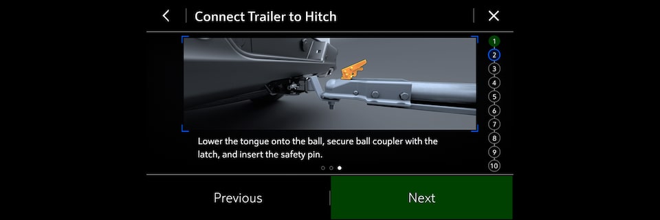 2019 GMC Sierra 1500 light-duty pickup truck trailering app connecting trailer to hitch.