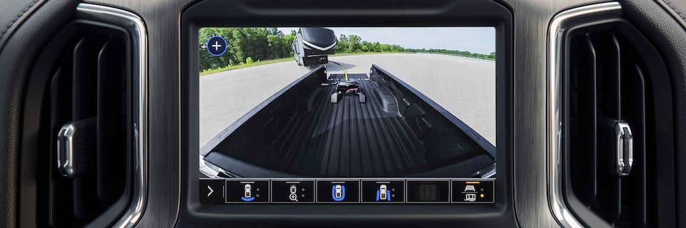 GMC Sierra Truck Bed View With Zoom and Hitch Guidance