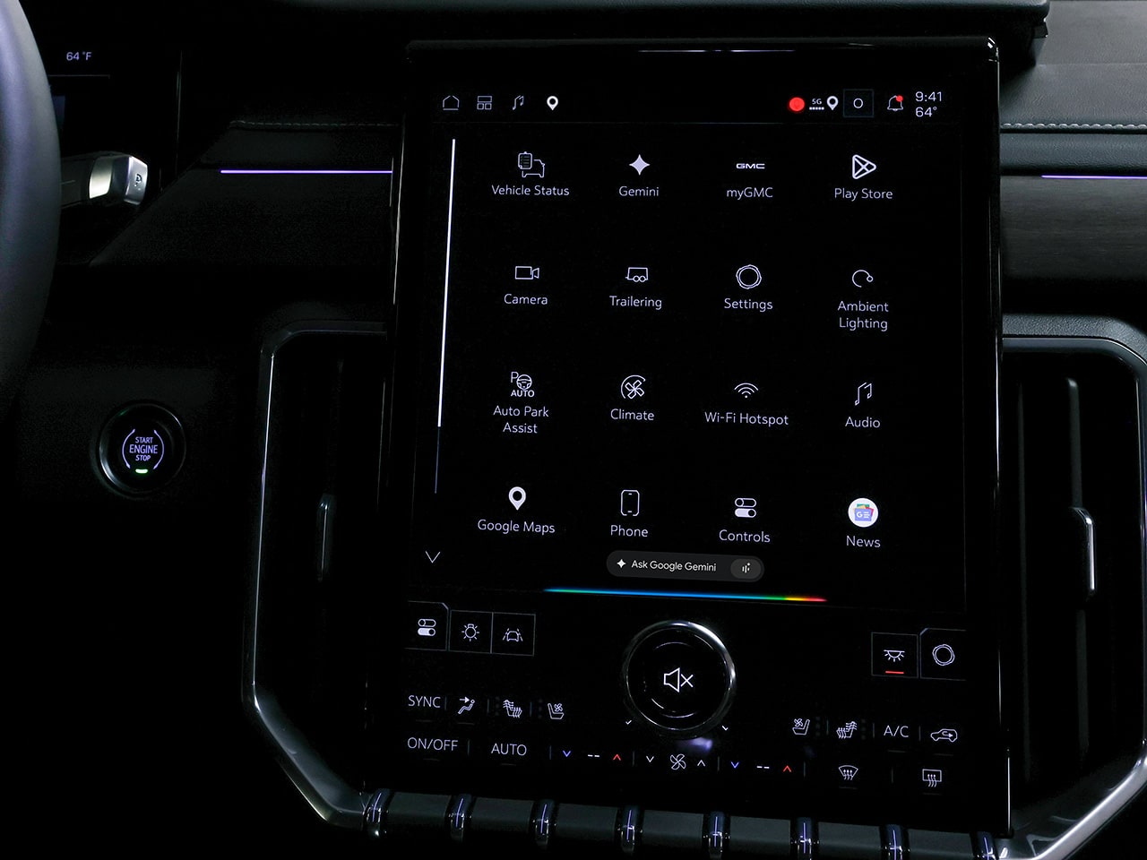 Close-up View of the GMC Premium Infotainment System with Google Built-in Compatibility