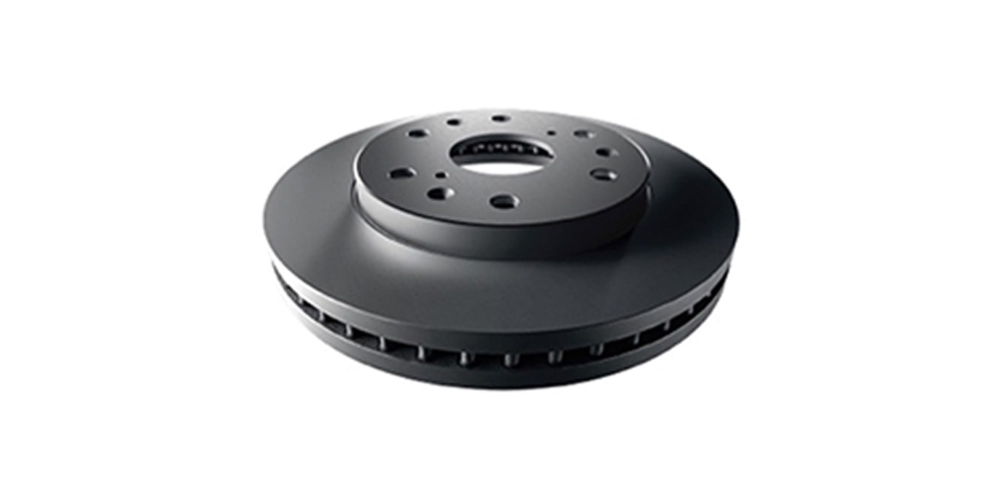 Black Break Rotor Placed on a White Plane for Show