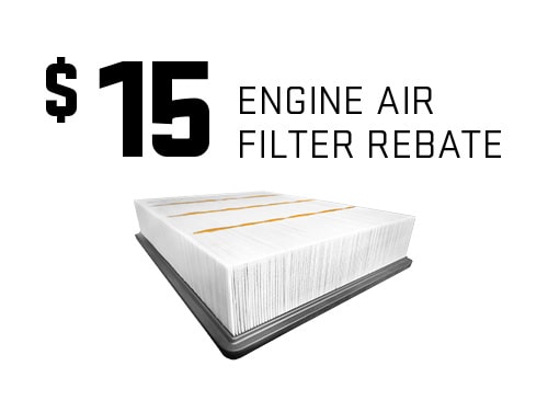 Three Quarters View of an Engine Air Filter in Front of a White Background