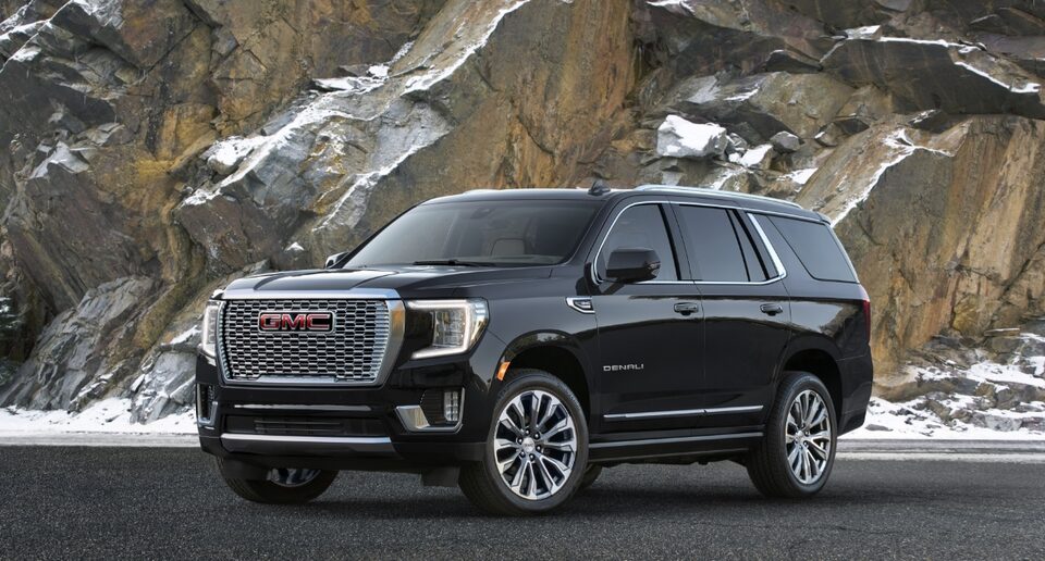 GMC Yukon Denali in Front of Mountains