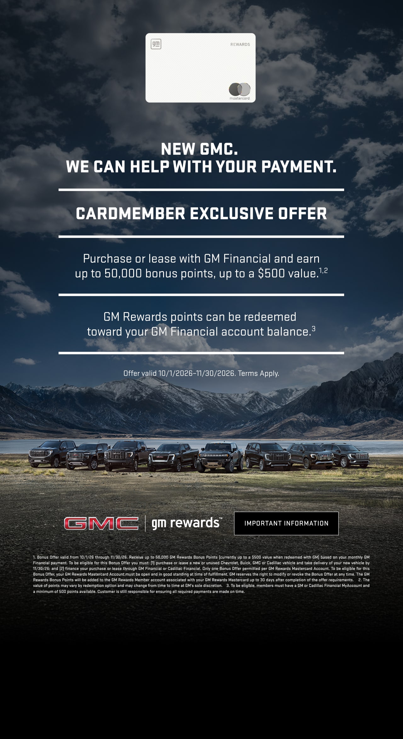 2026 GMC SIERRA 1500 MODELS. TRUCK MONTH. 2.9% APR FOR 72 MONTHS for well-qualified buyers. Plus, no monthly payments until after Labor Day.