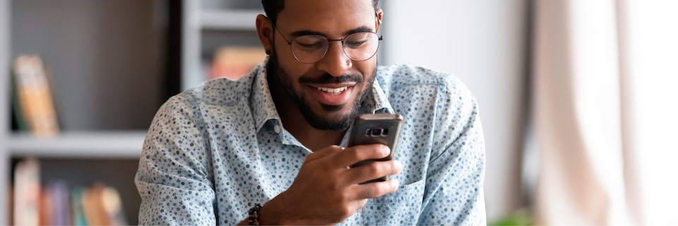 Man looking at phone