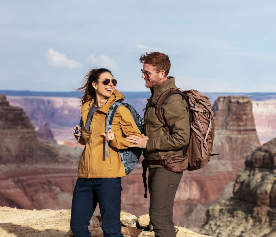 Two people hiking