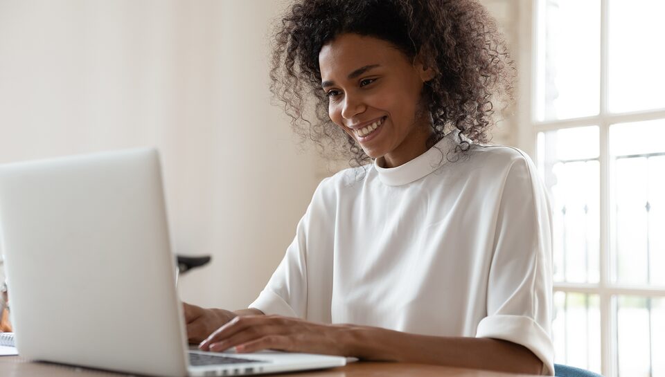 Woman Signing Up for My GMC Rewards Online