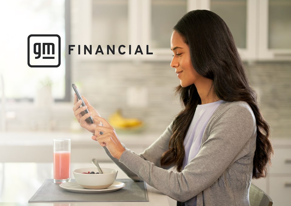 Women checking her GM Financial Account