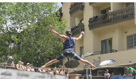 Professional doing acrobatics