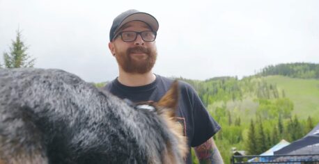 Christian talking about My GMC Rewards at the GoPro Mountain games.