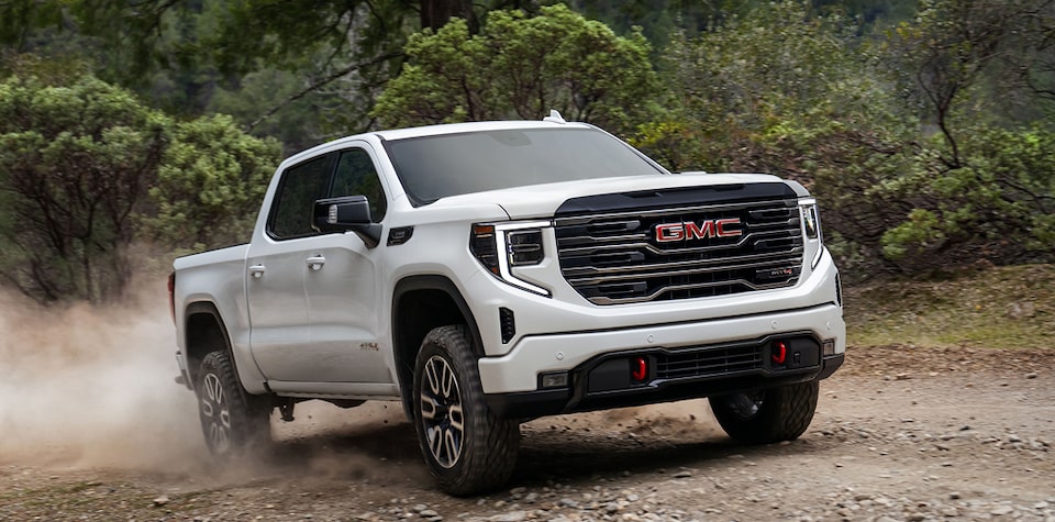 white GMC truck