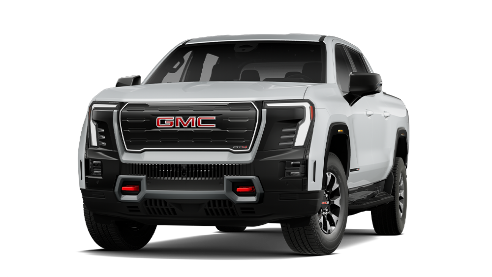 Front Three-Quarters View of the GMC Sierra EV AT4 Electric Pickup Truck