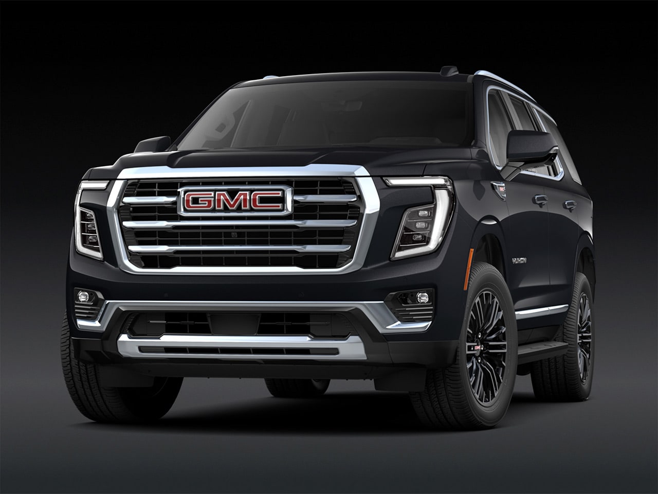 Front View of a Black 2027 GMC Yukon Elevation