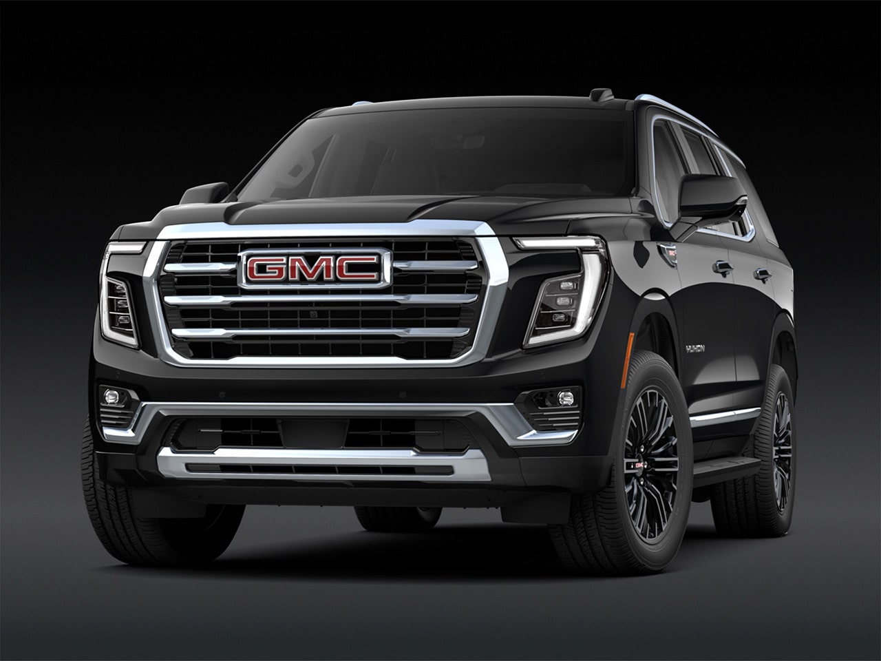 Front View of a Black 2027 GMC Yukon Elevation