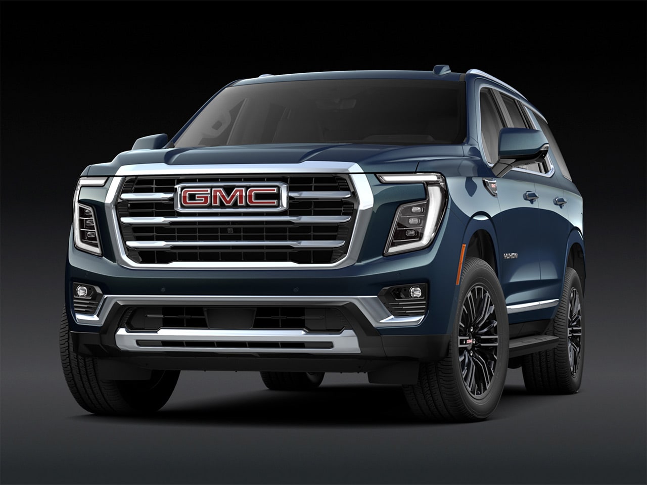 Front View of a Dark Blue 2027 GMC Yukon Elevation