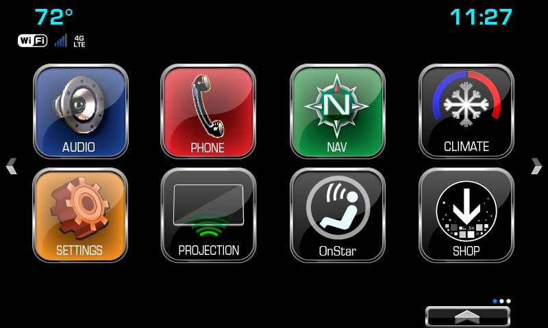 Display of previous infotainment system with built-in voice control