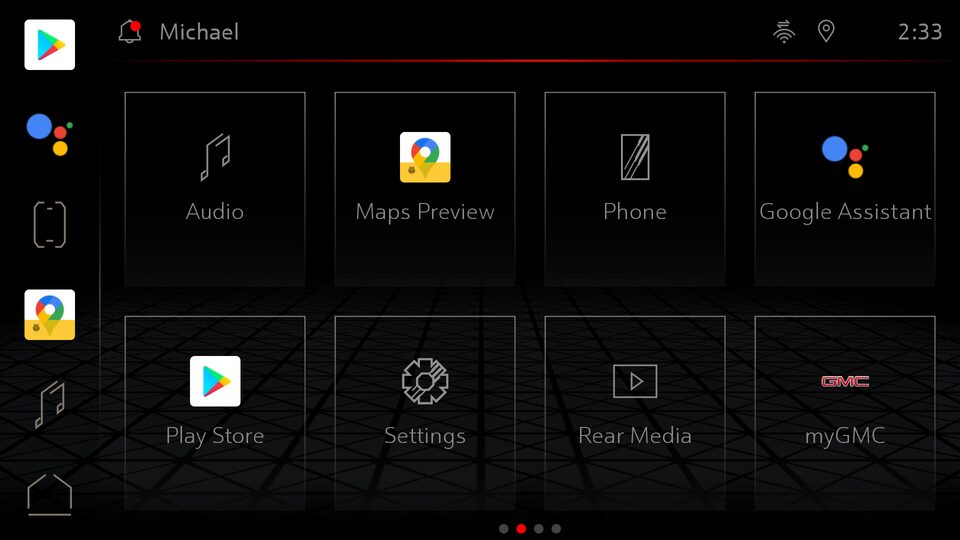 Display of infotainment system with Google built-in combability