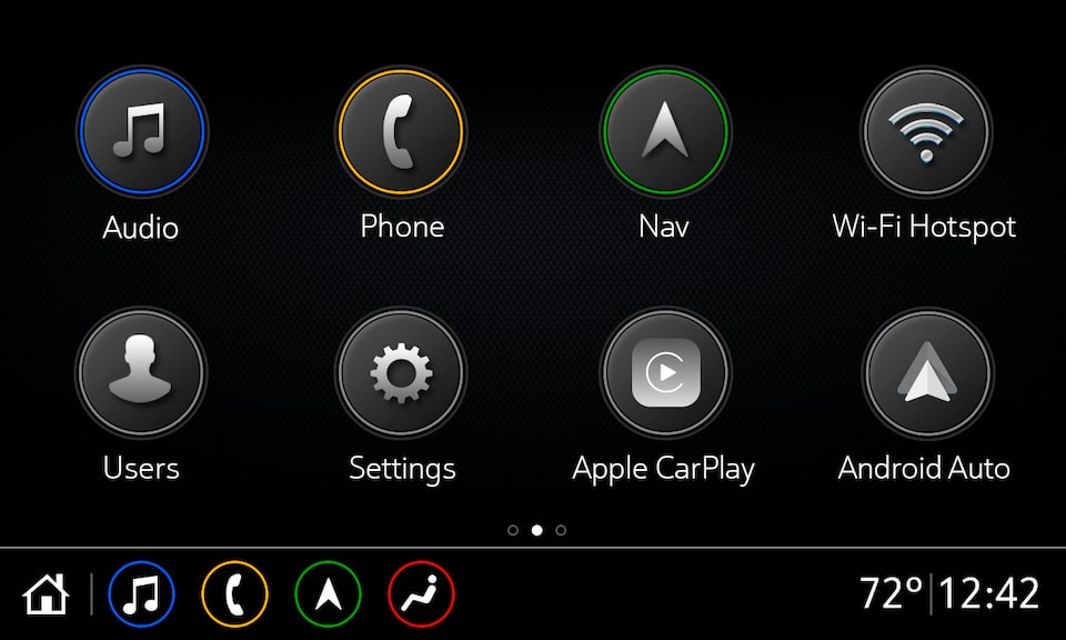 Display of GMC vehicle's infotainment system with voice control features