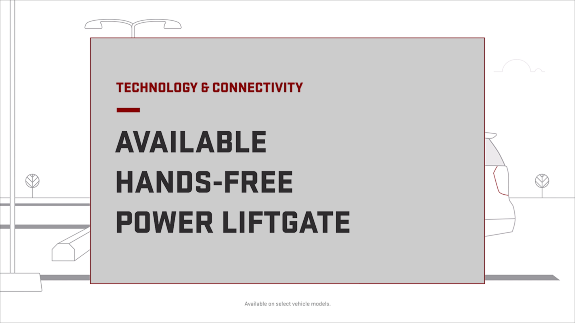 available hands-free power liftgate