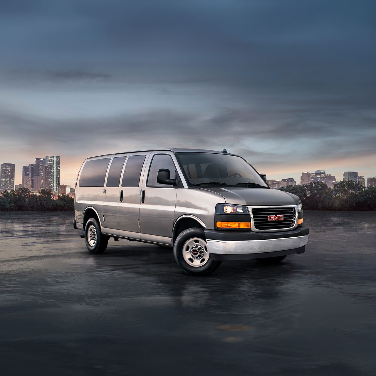 Front Three-Quarters View of the GMC Savana Cargo Van