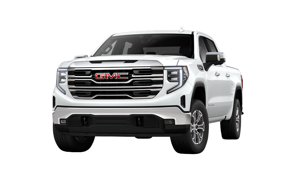 Front Three-Quarters View of the GMC Sierra 1500 SLT Pickup Truck