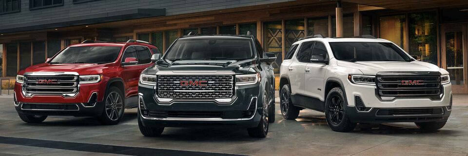 2021 GMC Acadia SLE & SLT, Acadia AT4, and Acadia Denali