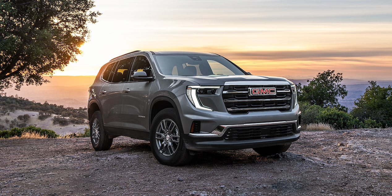 Front View of the GMC Acadia Mid-Size SUV Parked on the Beach