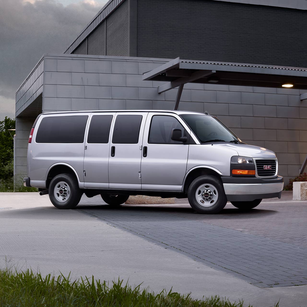 Front Three-Quarters View of the GMC Savana Cargo Van