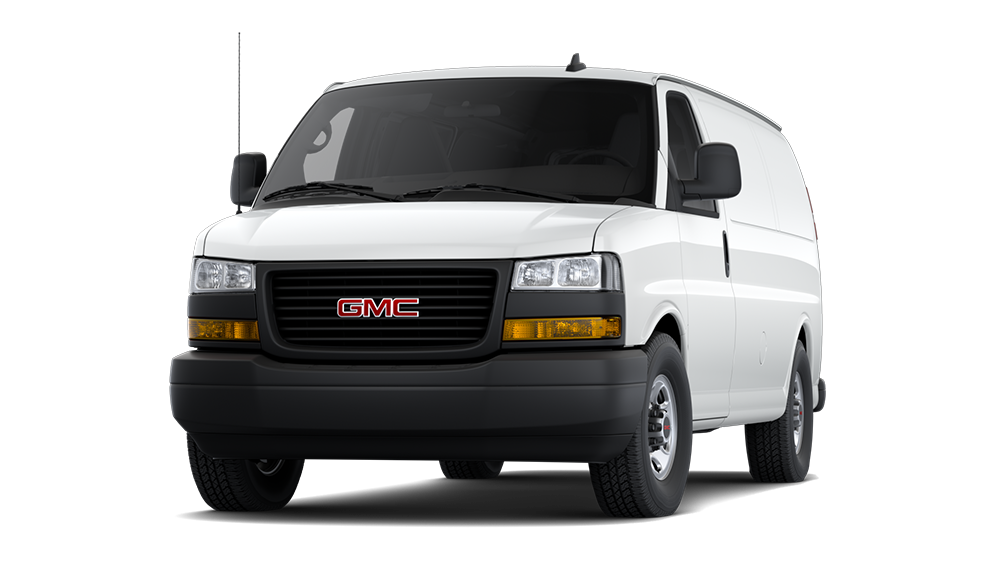 Front Three-Quarters View of the GMC Savana Cargo Van