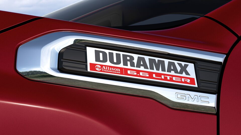 2020 GMC Sierra HD Chassis Cab with Duramax Badge Close Up