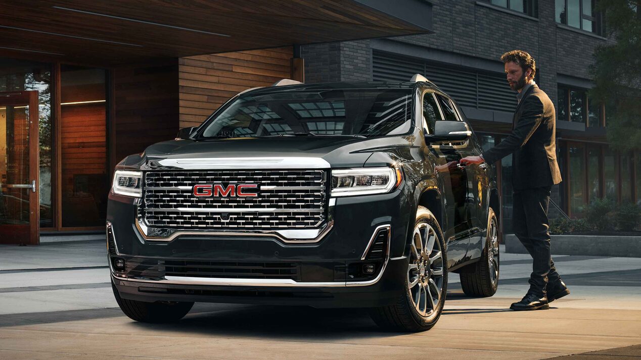 2022 GMC Acadia Denali Black Color Front View Door Open HD Wallpaper