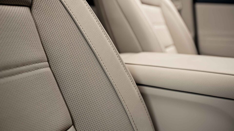 2021 GMC Acadia Denali Luxury Mid-size SUV seat stitching close up